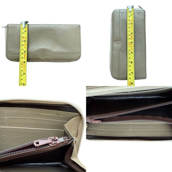 Authentic Christian Dior Vintage Zippy Leather Gray Long Wallet Women’s - Picture 5 of 5